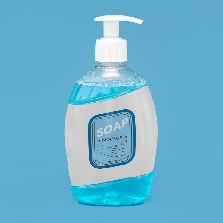 PSD bottiglia di plastica trasparente di sapone liquido