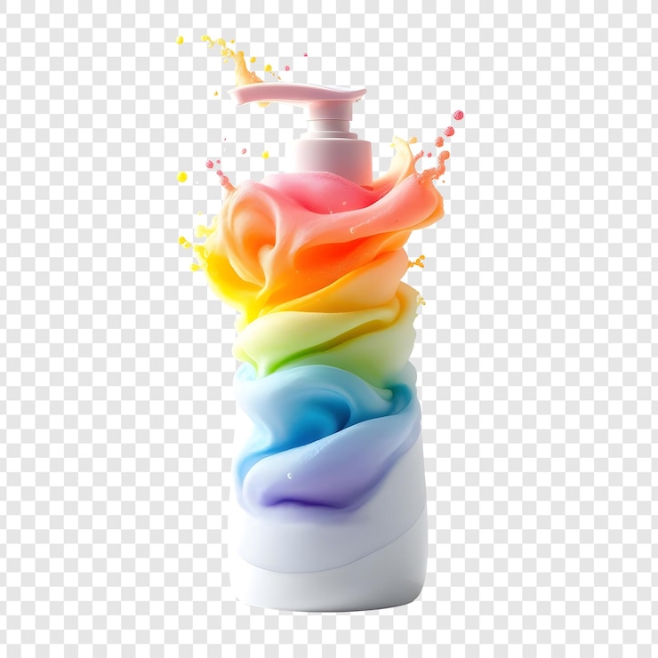 PSD bottiglia di sapone liquido rainbow