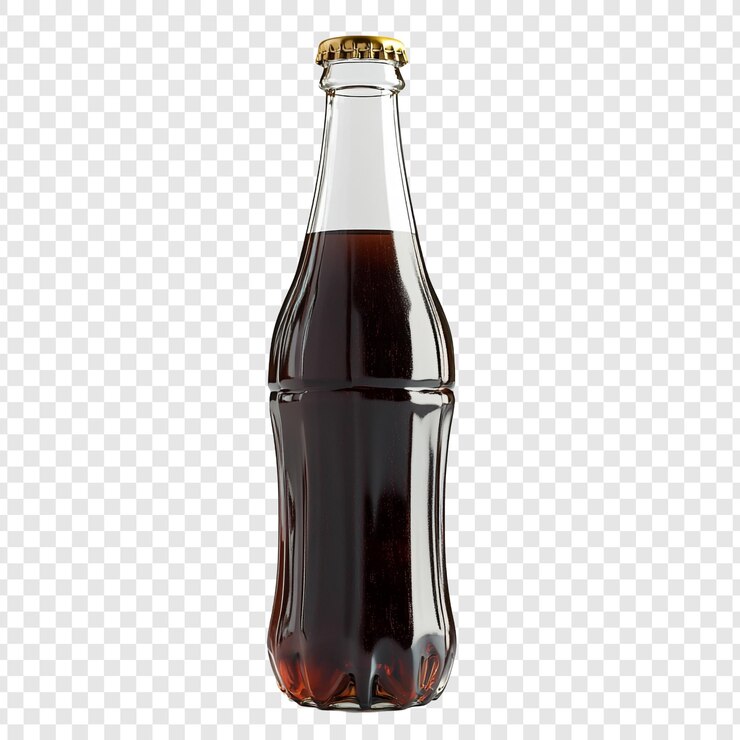 PSD bottiglia di vetro di cola con tappo d'oro