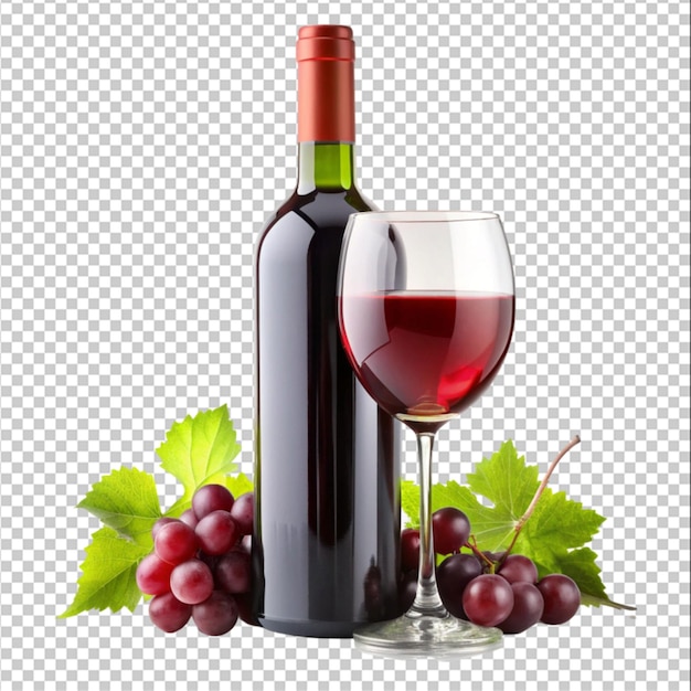 bottiglia di vino rosso e bevanda alcolica di vite isolata su sfondo bianco