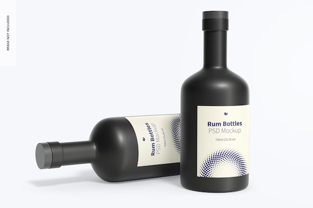 Bottiglie di rum Mockup