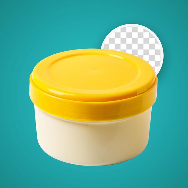 PSD bottle cap plastic yellow isolated