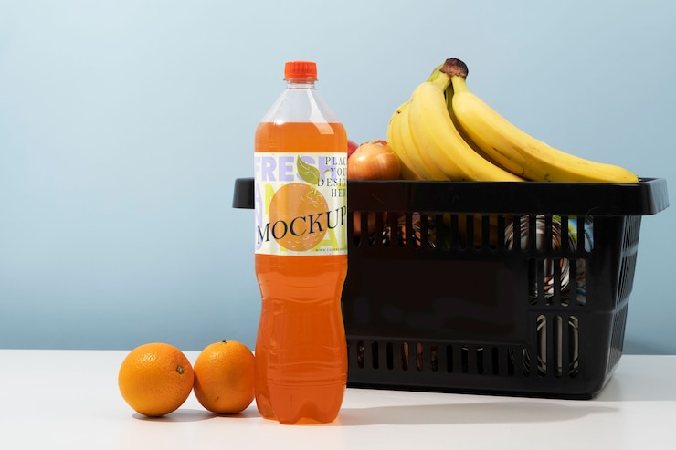 PSD bottle of 1,5 litres label mockup