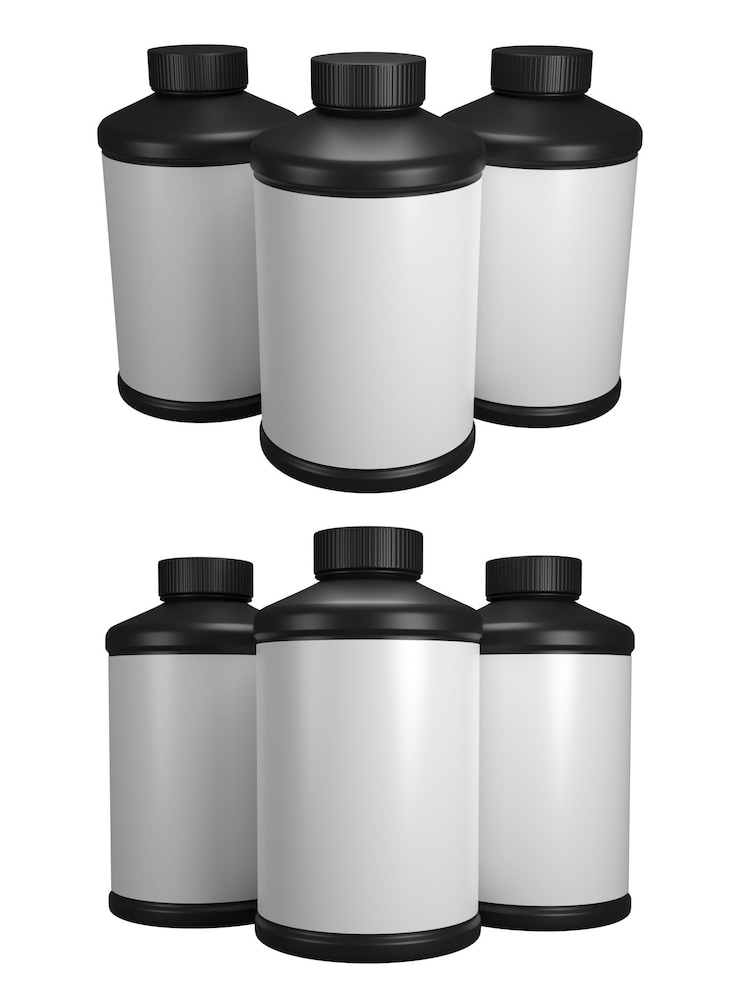PSD bottles with blank labels for product mockup