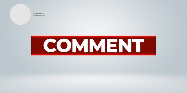 Bottone di commento su uno sfondo trasparente