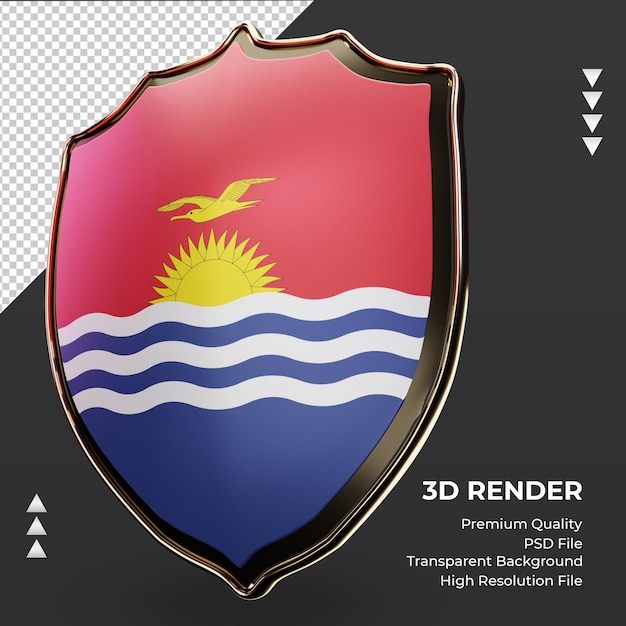 Bouclier 3d Drapeau Kiribati Rendu Vue De Droite