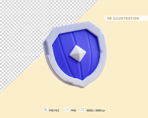 PSD bouclier 3d illustration