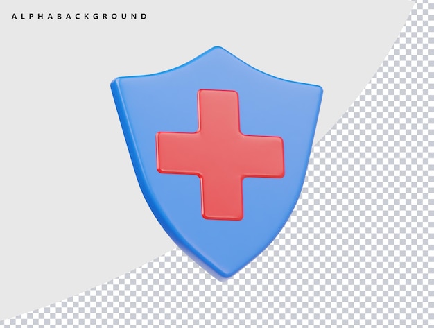 un bouclier bleu avec une croix rouge dessus et une croisée rouge