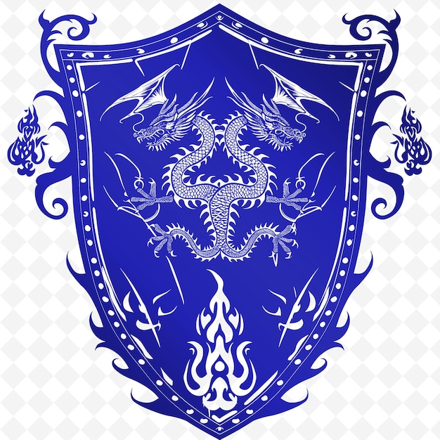 PSD un bouclier bleu avec un dragon dessus