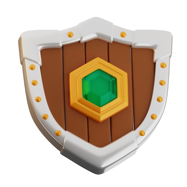Bouclier médiéval avec emblème vert
