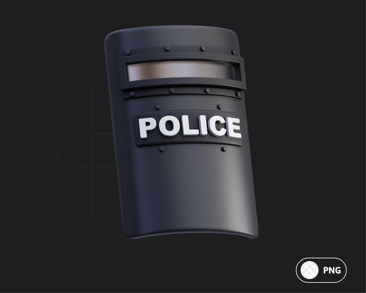 PSD bouclier de police illustration 3d