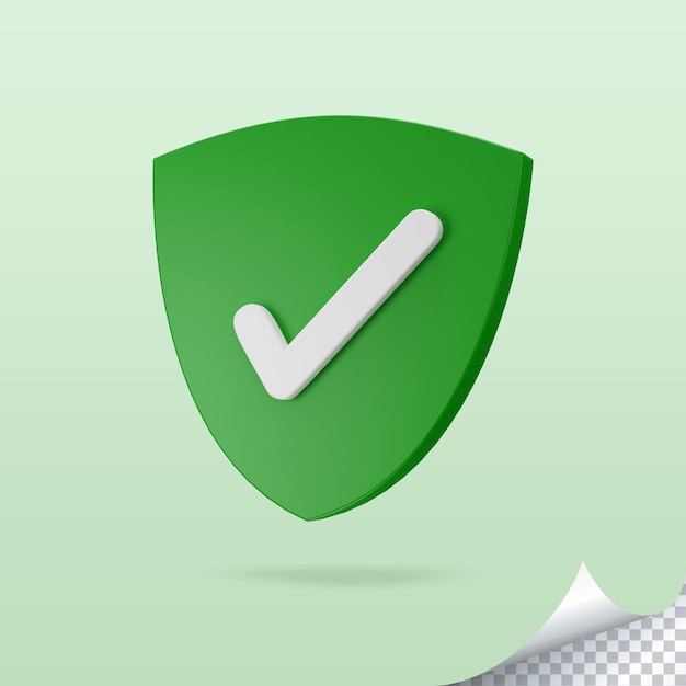 Bouclier de protection Icône 3D Symbole de sécurité