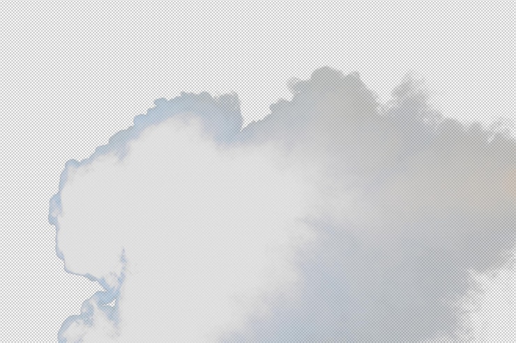 PSD bouffées denses et moelleuses de fumée blanche et de brouillard sur png transparent mouvement abstrait des nuages de fumée flou flou coups de fumée de la mouche de la glace sèche de la machine flottant dans la texture de l'effet d'air