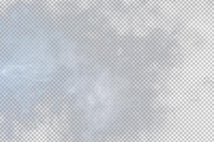 Bouffées denses et moelleuses de fumée blanche et de brouillard sur png transparent Mouvement abstrait des nuages de fumée flou flou Coups de fumée de la mouche de la glace sèche de la machine flottant dans la texture de l'effet d'air