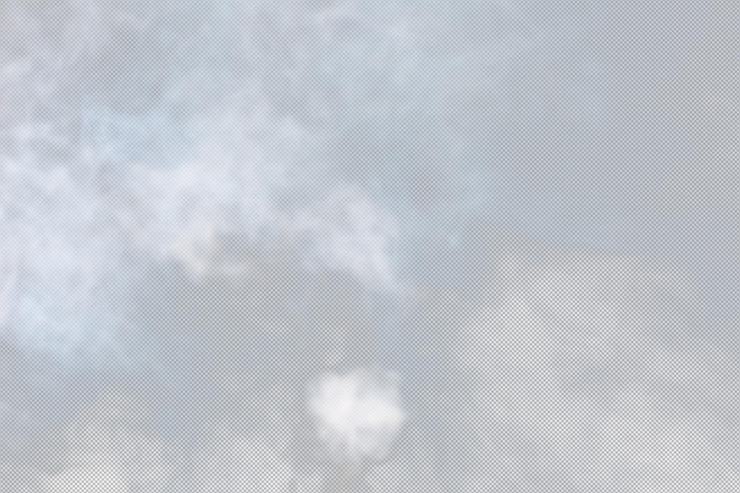 PSD bouffées denses et moelleuses de fumée blanche et de brouillard sur png transparent mouvement abstrait des nuages de fumée flou flou coups de fumée de la mouche de la glace sèche de la machine flottant dans la texture de l'effet d'air