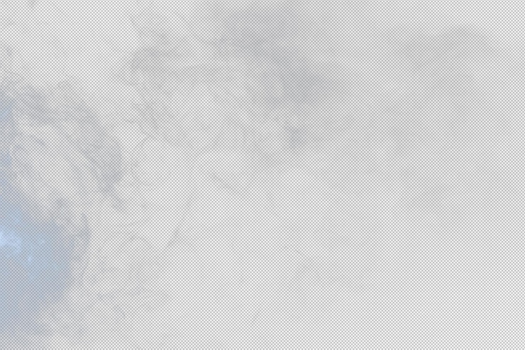 PSD bouffées denses et moelleuses de fumée blanche et de brouillard sur png transparent mouvement abstrait des nuages de fumée flou flou coups de fumée de la mouche de la glace sèche de la machine flottant dans la texture de l'effet d'air