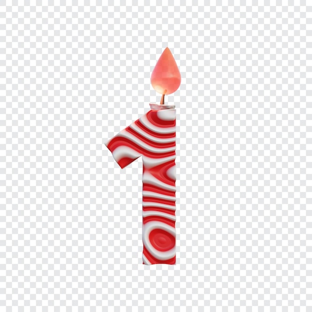 Bougie D'anniversaire 3d Numéro 1