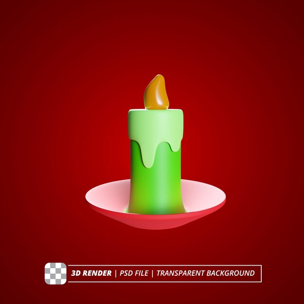 PSD les bougies de noël 3d sont des images isolées.