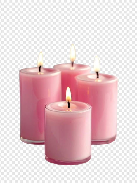 PSD bougies png et bougies brûlantes arôme isolé sur un fond transparent