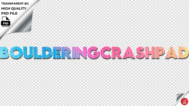 PSD boulderingcrashpad tipografía arco iris de colores texto de textura psd transparente