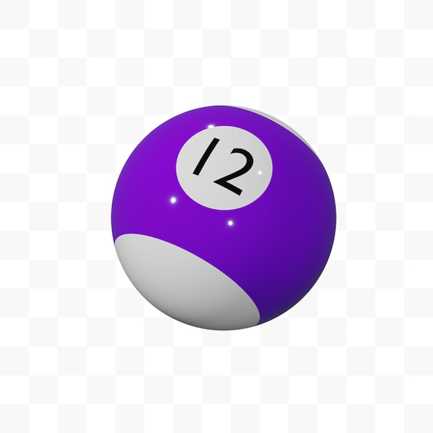 PSD boule de billard numéro 12 modèle 3d