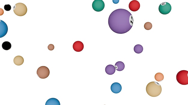 une boule colorée avec un certain nombre de boules violettes au milieu