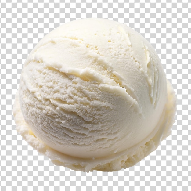 PSD boule de crème glacée blanche isolée sur fond transparent