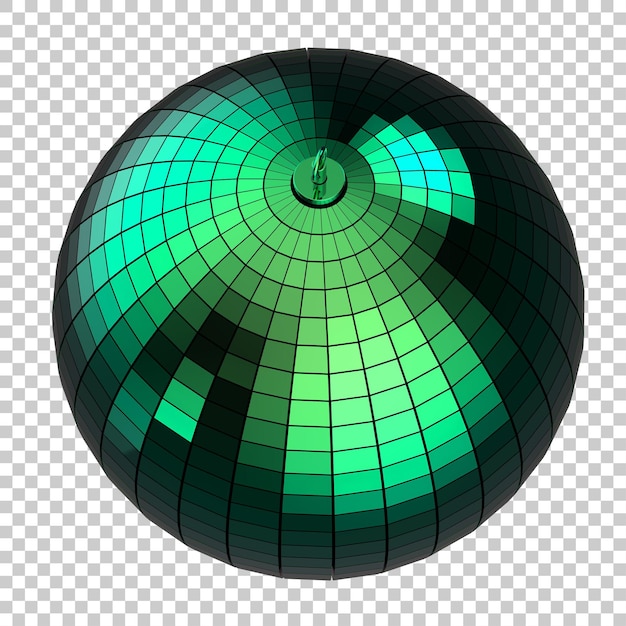 Boule disco sur fond transparent illustration de rendu 3d