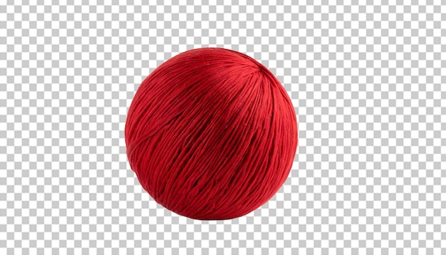 PSD boule de fil rouge isolée sur fond transparent