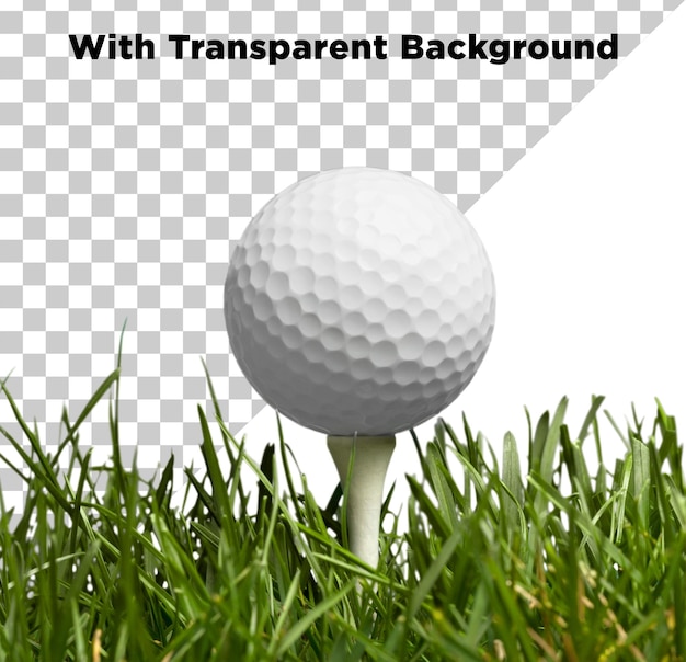 Boule de golf sur gazon isolée sur un fond transparent