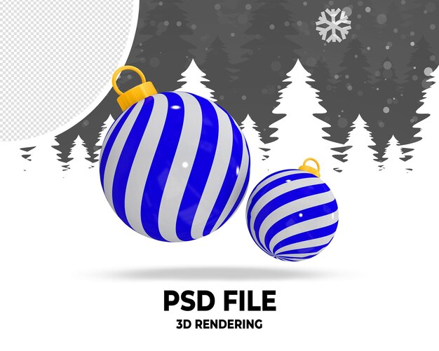 PSD boule de noël 3d