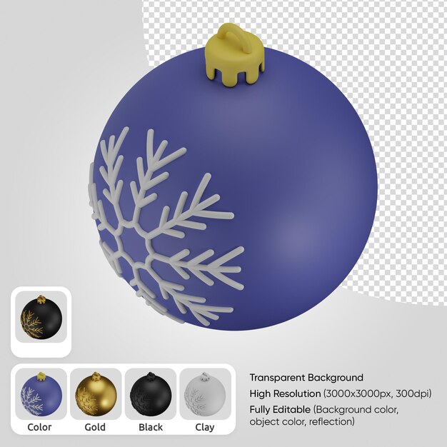 PSD boule de noël 3d