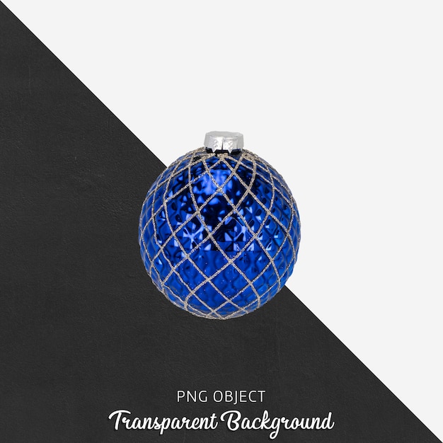 Boule De Noël Bleue Sur Transparent