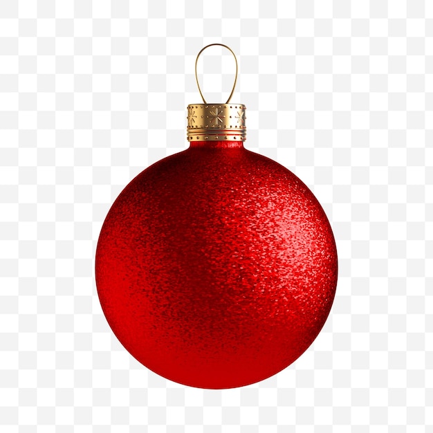 Boule de Noël brillante rouge avec élément doré