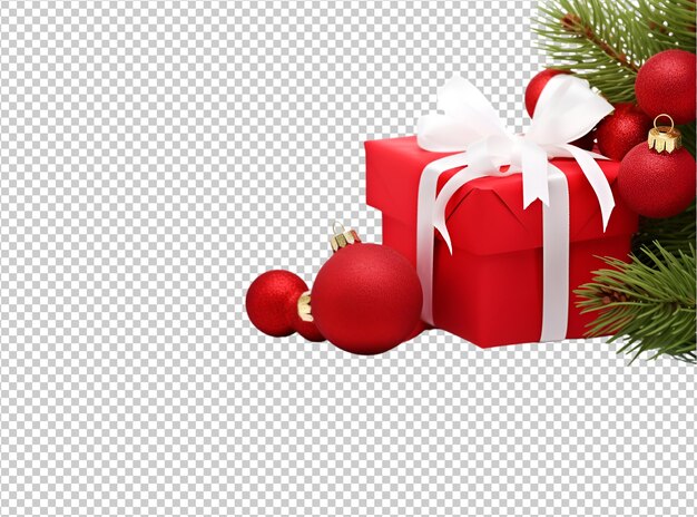 PSD boule de noël et gif et décoration de pin