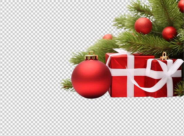 PSD boule de noël et gif et décoration de pin