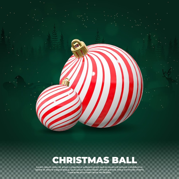 Boule De Noël Réaliste Rendu 3d