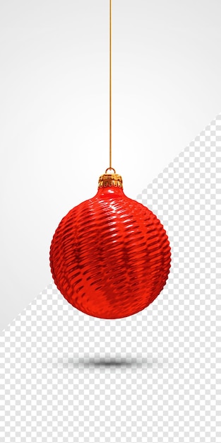 Boule De Noël Rouge 3d Render Isolé