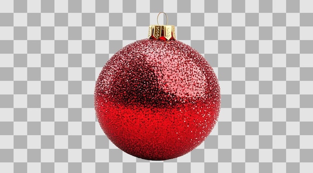 Boule de Noël rouge PNG isolée sur fond blanc créée à l'aide de la technologie d'IA générative