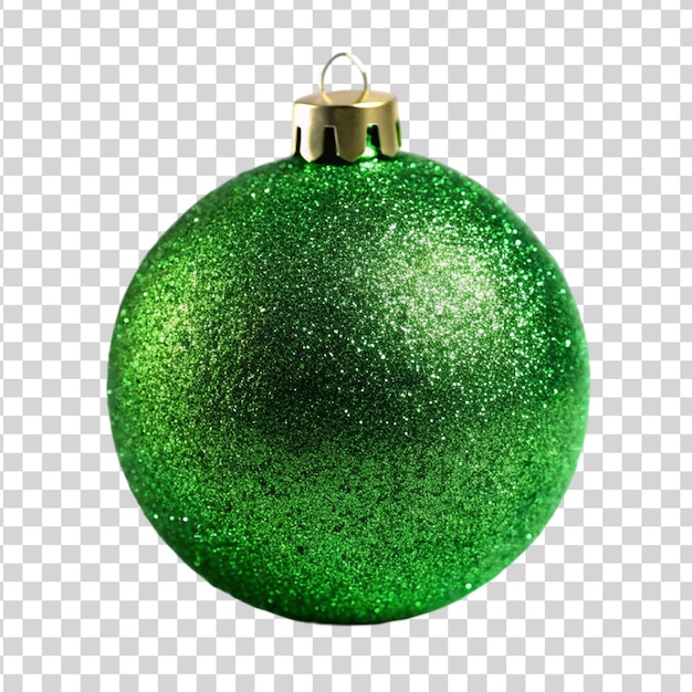 PSD boule verte de noël isolée sur un fond transparent