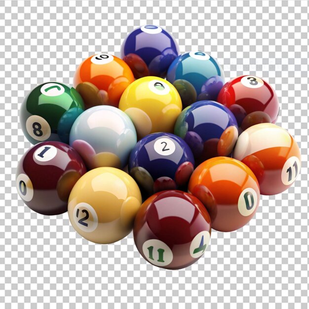 Boules De Billard Sur Fond Transparent