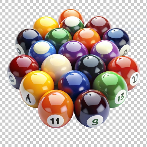 PSD boules de billard sur fond transparent