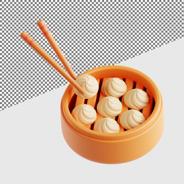 PSD des boulettes 3d à base de nourriture asiatique