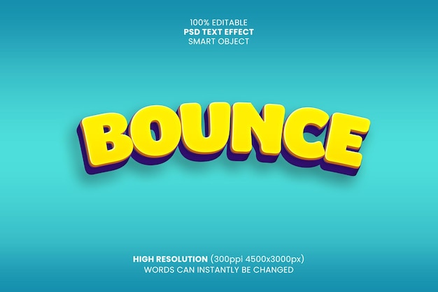 Bounce 3D-Text PSD
