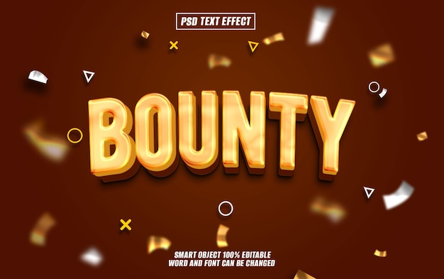 bounty text effect font editable typography 3d text