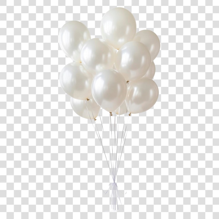PSD bouquet de ballons de png bouquet de balons de ballons blancs