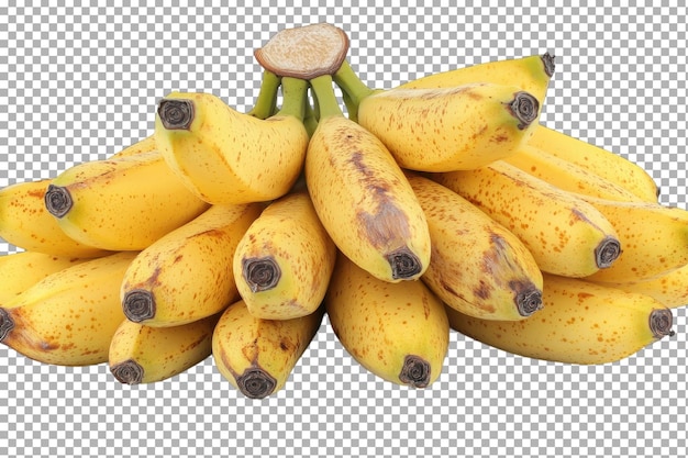 Un bouquet de bananes jaunes mûres reposant sur une surface blanche propre