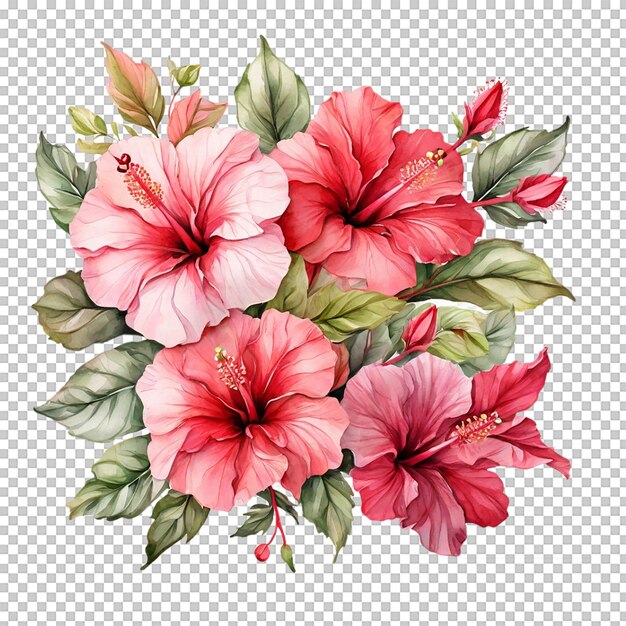 PSD bouquet de flores à aquarela