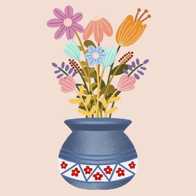 Bouquet de flores em vaso
