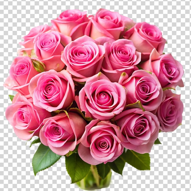 PSD bouquet de rosas rosa isolado em fundo transparente